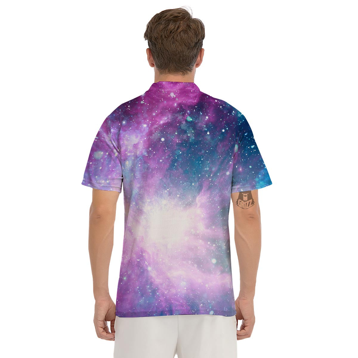 Abstract Galaxy Space Men's Golf Shirts-grizzshop