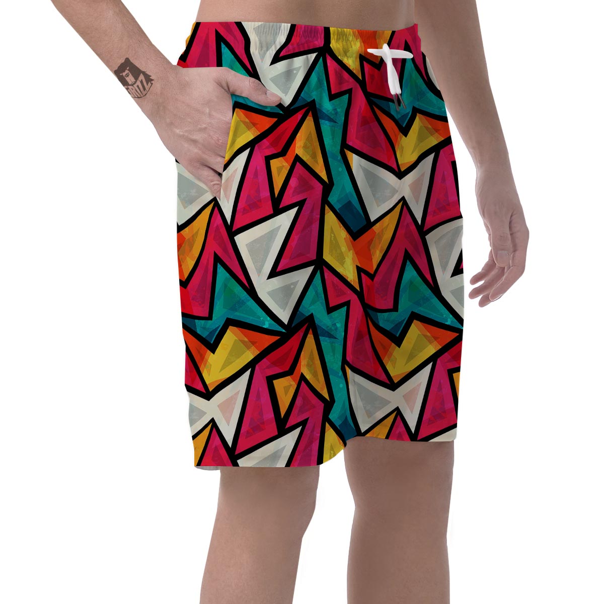 Abstract Geometric Colorful Men's Shorts-grizzshop