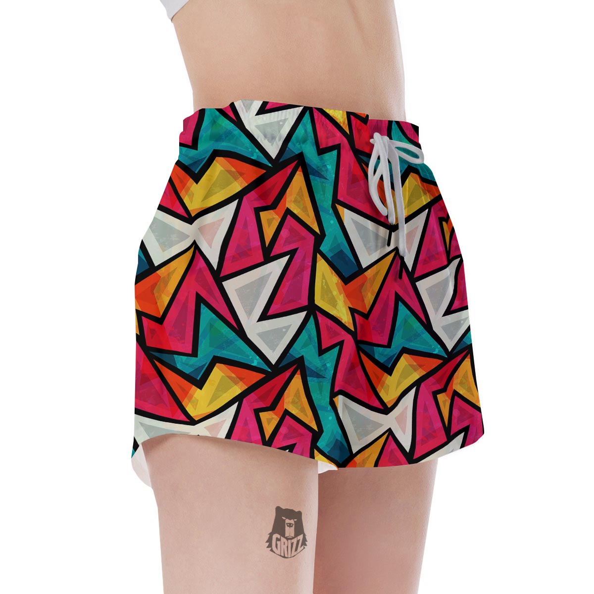Abstract Geometric Colorful Women's Shorts-grizzshop