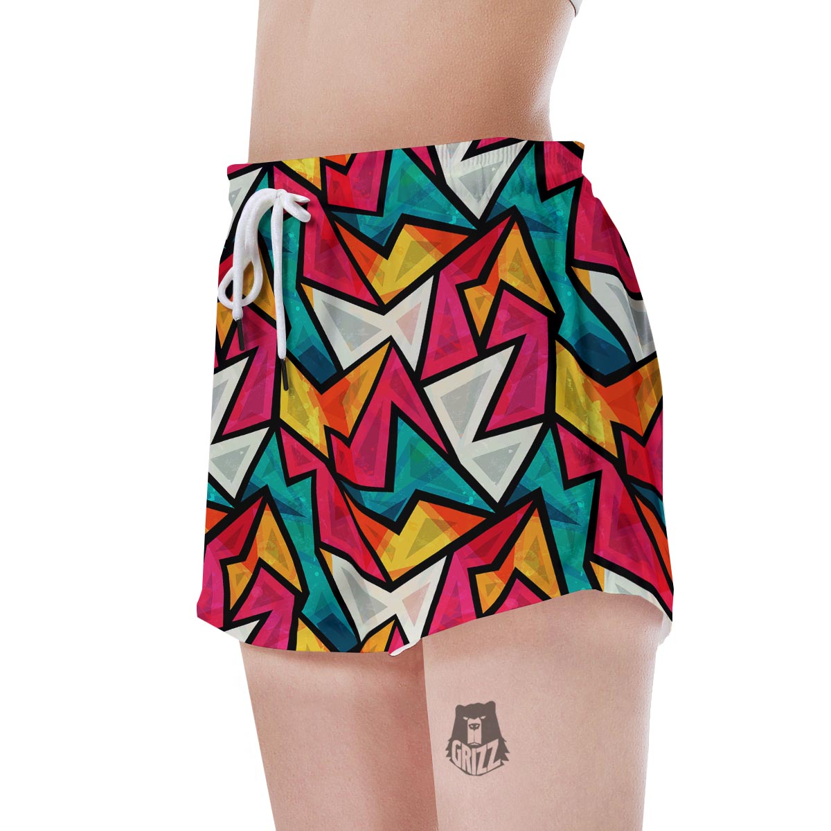 Abstract Geometric Colorful Women's Shorts-grizzshop