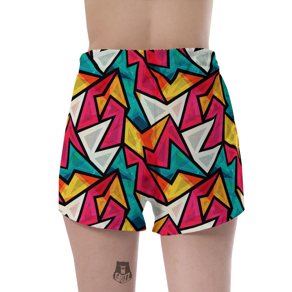 Abstract Geometric Colorful Women's Shorts-grizzshop