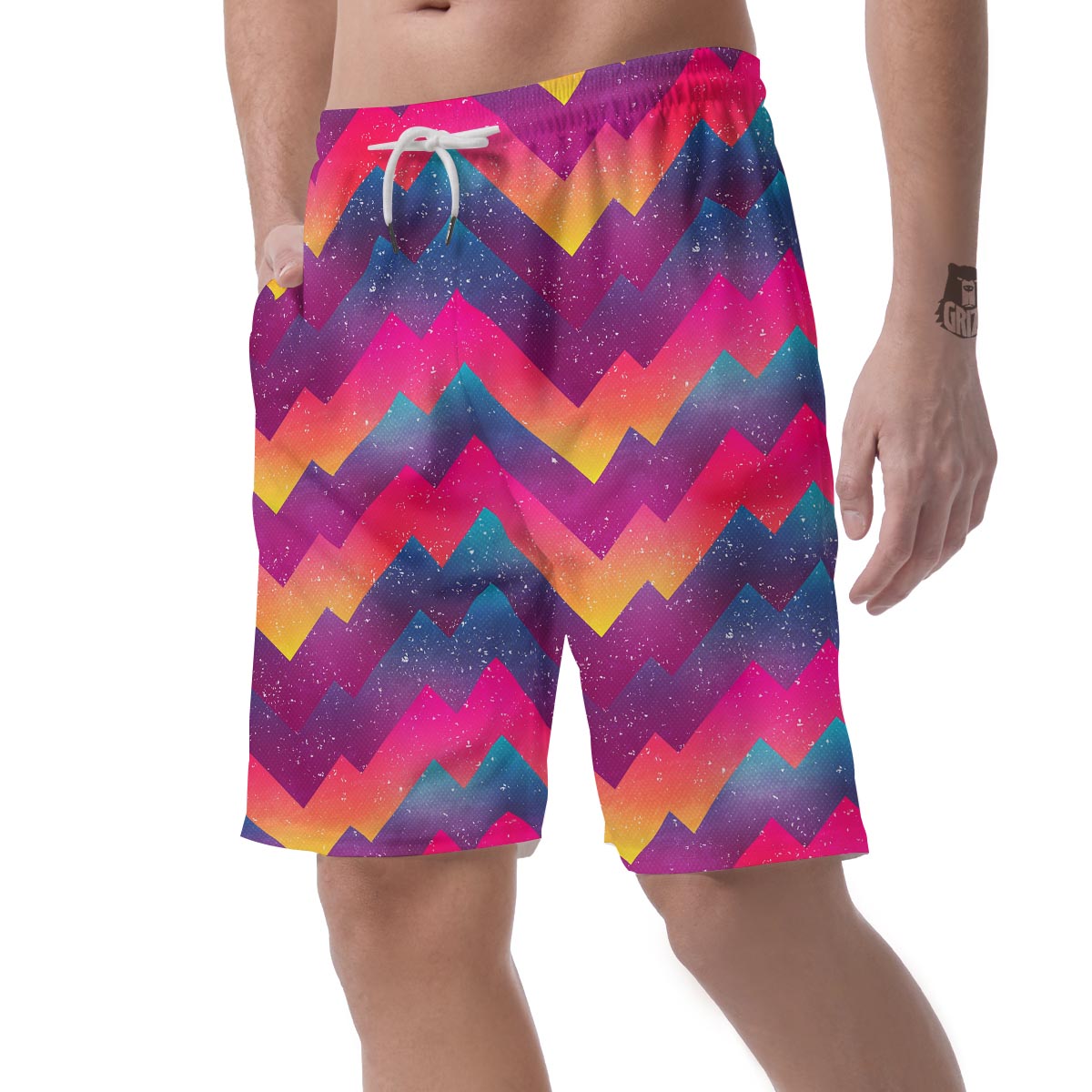 Abstract Geometric Grunge Men's Shorts-grizzshop
