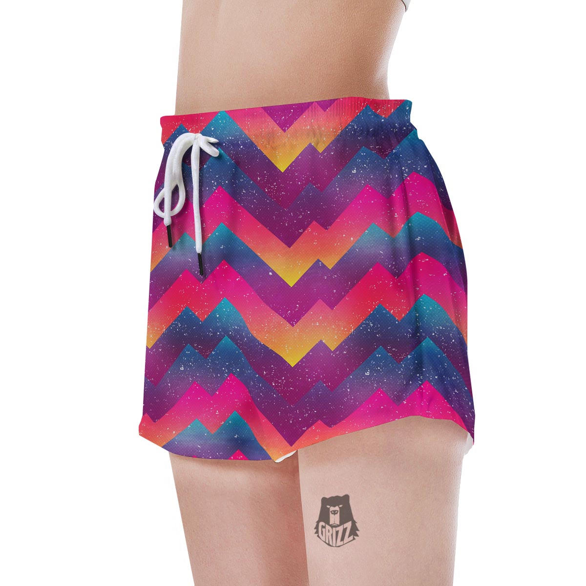 Abstract Geometric Grunge Women's Shorts-grizzshop
