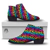 Abstract Graffiti Colorful Paint Print Pattern Ankle Boots-grizzshop