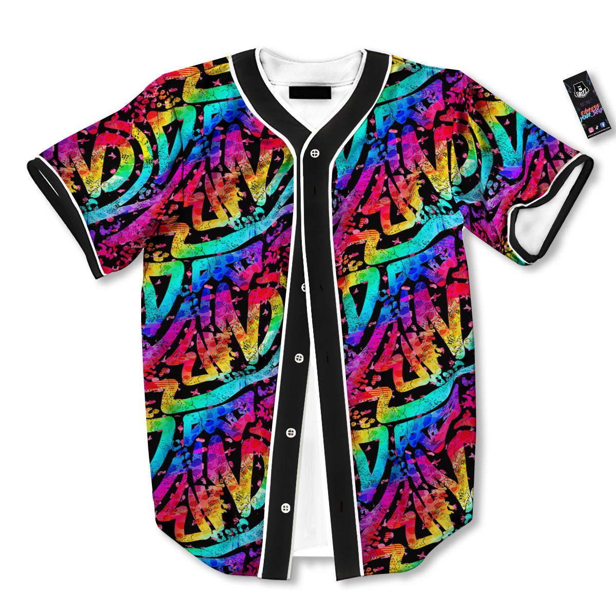 Abstract Graffiti Colorful Paint Print Pattern Baseball Jersey-grizzshop