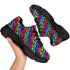 Abstract Graffiti Colorful Paint Print Pattern Black Chunky Shoes-grizzshop