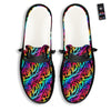 Abstract Graffiti Colorful Paint Print Pattern Black Loafers-grizzshop