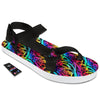 Abstract Graffiti Colorful Paint Print Pattern Black Open Toe Sandals-grizzshop