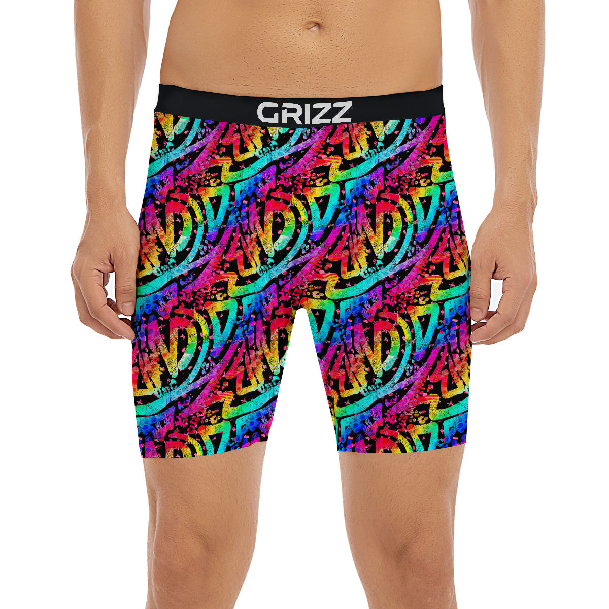 Abstract Graffiti Colorful Paint Print Pattern Boxer Briefs-grizzshop