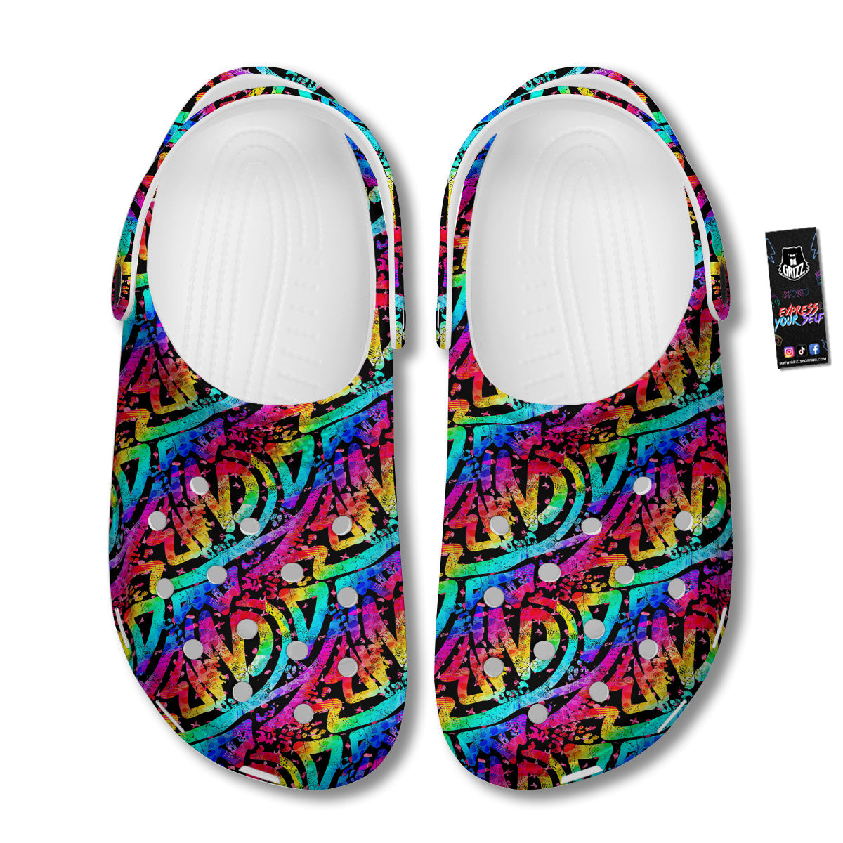 Abstract Graffiti Colorful Paint Print Pattern Clog-grizzshop