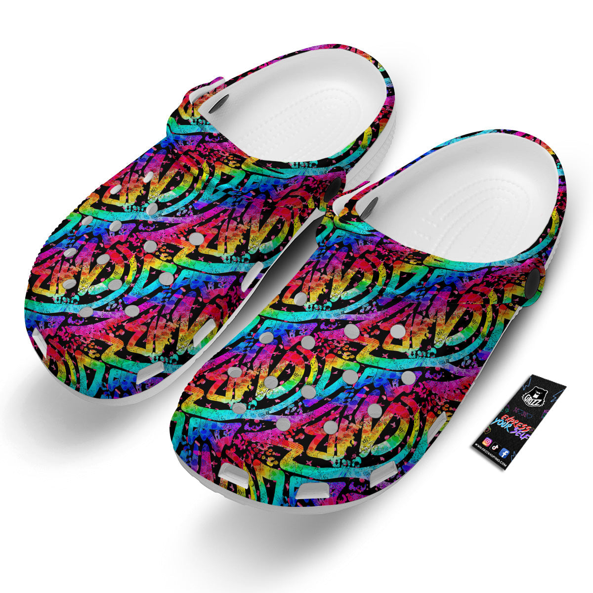 Abstract Graffiti Colorful Paint Print Pattern Clog-grizzshop