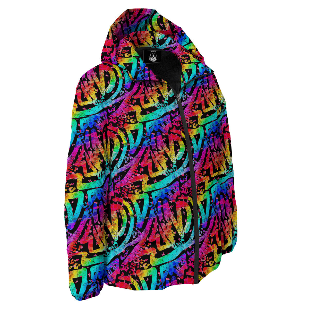 Abstract Graffiti Colorful Paint Print Pattern Down Jacket-grizzshop