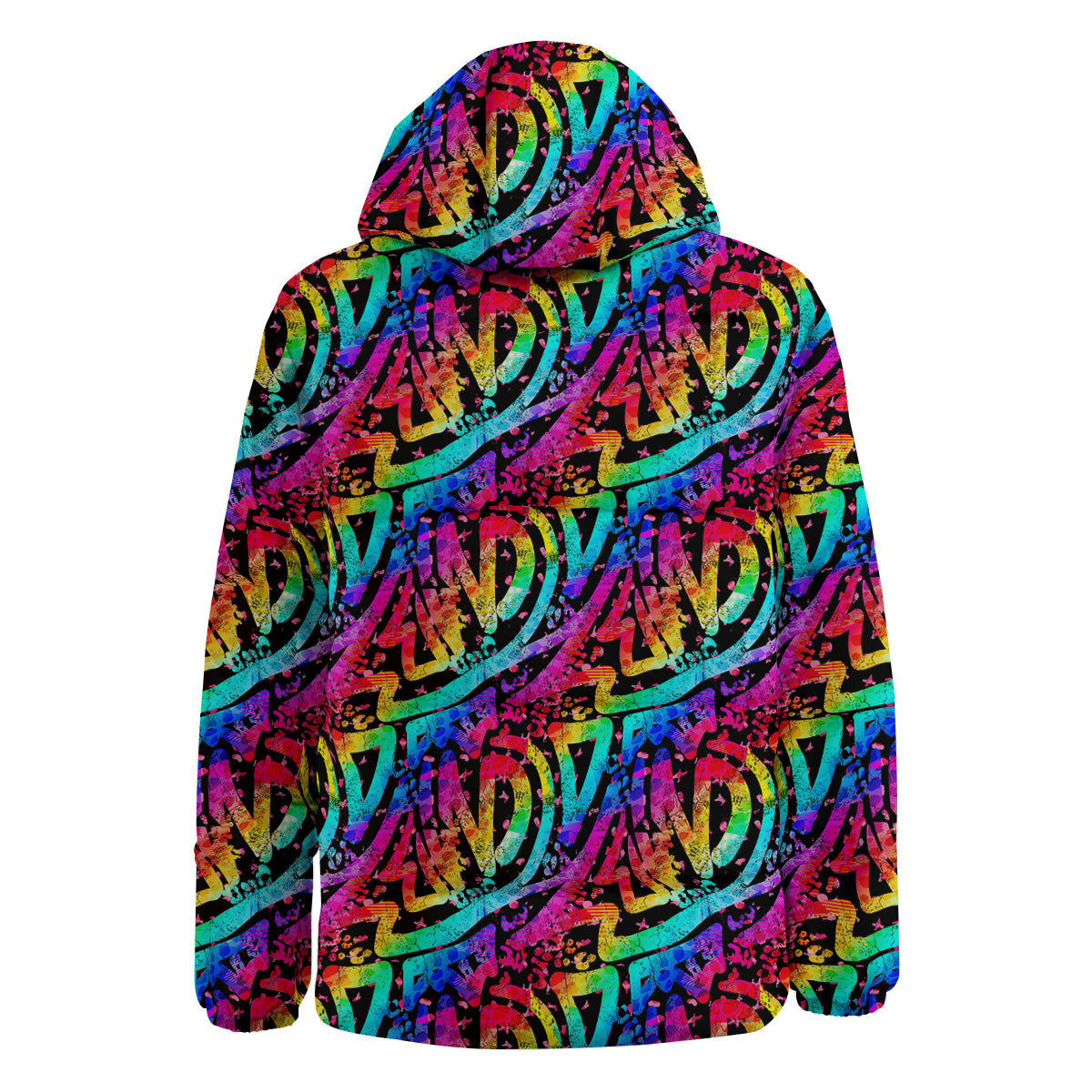 Abstract Graffiti Colorful Paint Print Pattern Down Jacket-grizzshop