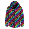 Abstract Graffiti Colorful Paint Print Pattern Down Jacket-grizzshop