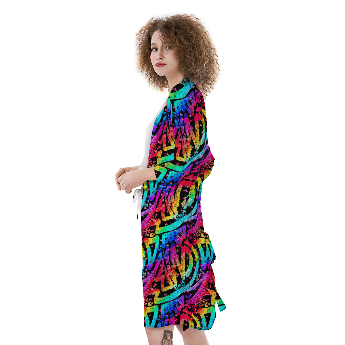 Abstract Graffiti Colorful Paint Print Pattern Kimono-grizzshop