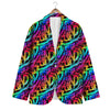 Abstract Graffiti Colorful Paint Print Pattern Men's Blazer-grizzshop