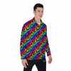 Abstract Graffiti Colorful Paint Print Pattern Men's Long Sleeve Shirts-grizzshop