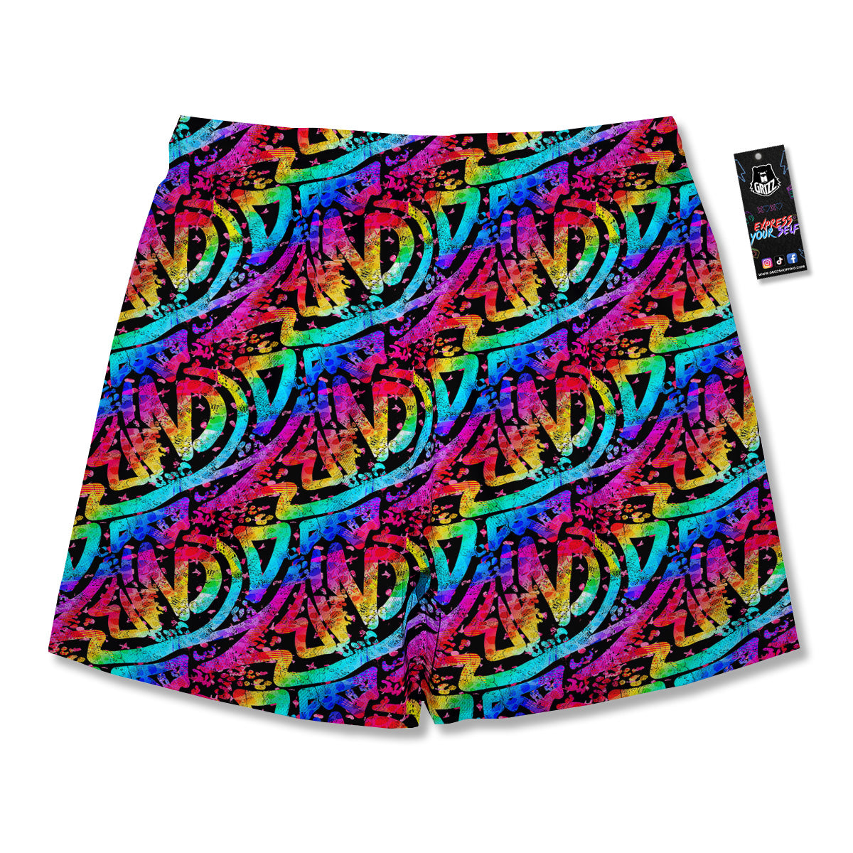 Abstract Graffiti Colorful Paint Print Pattern Men's Running Shorts-grizzshop