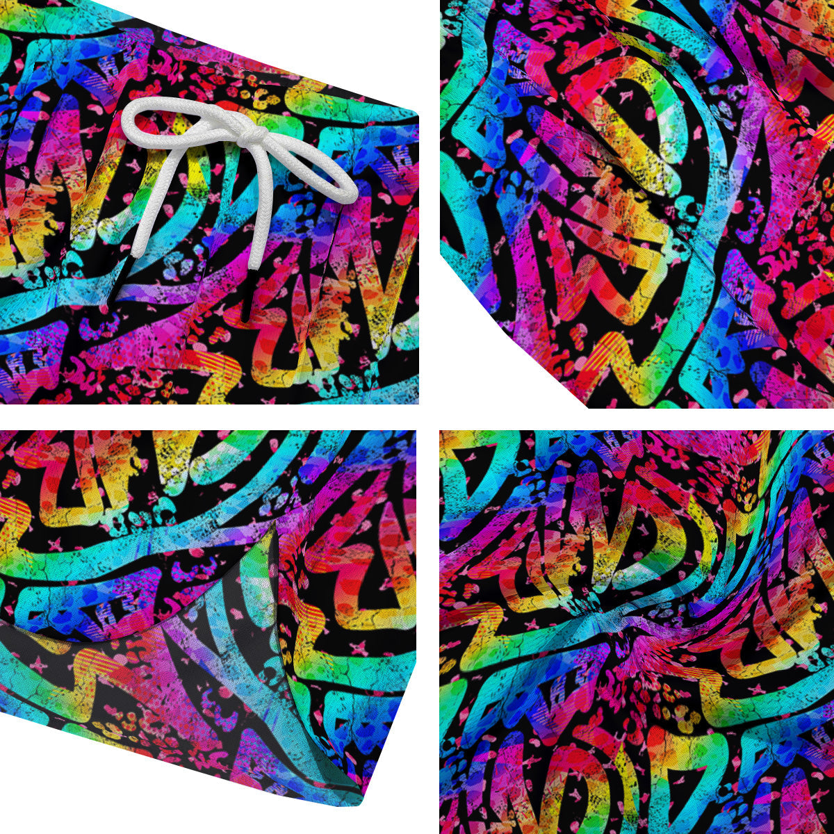 Abstract Graffiti Colorful Paint Print Pattern Men's Running Shorts-grizzshop