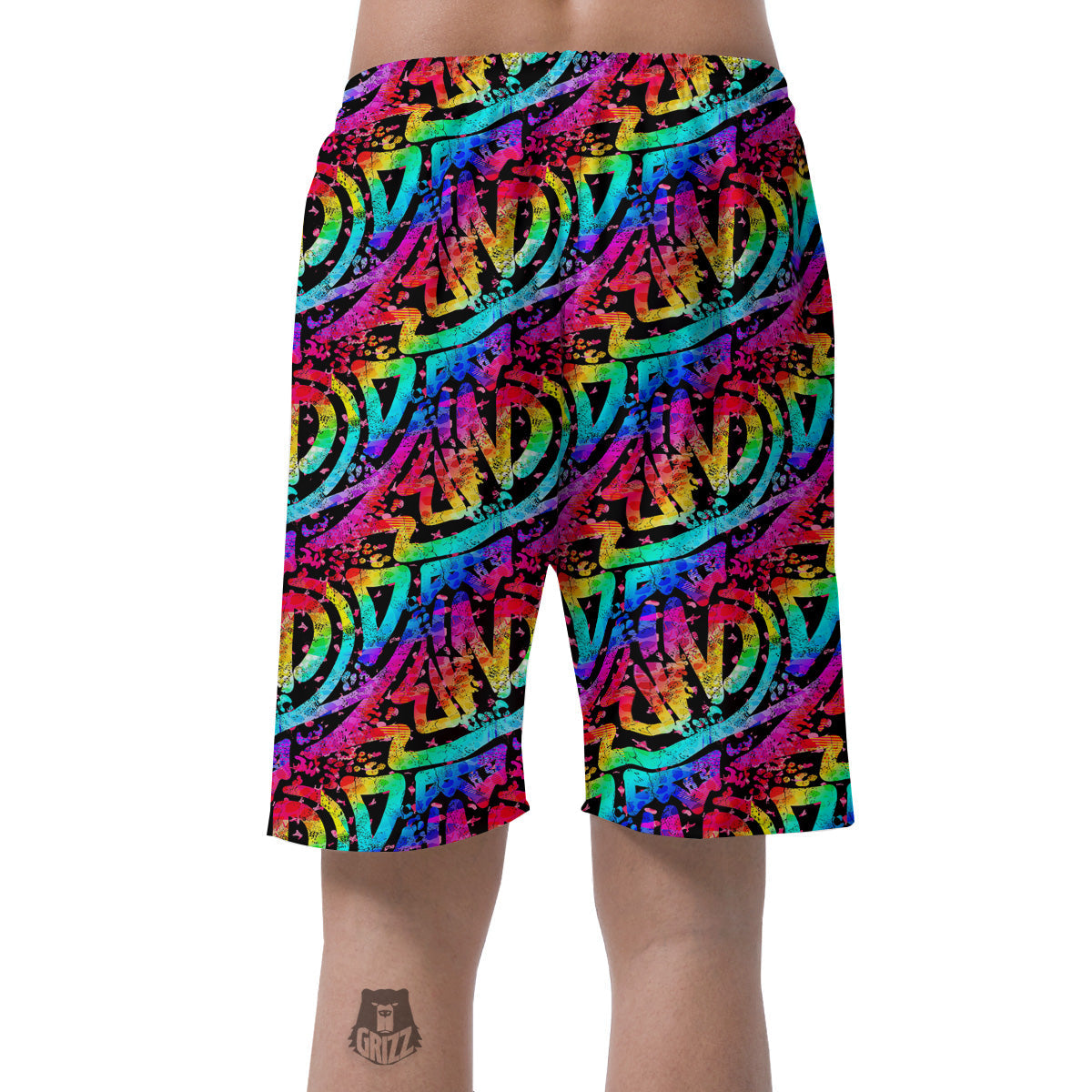 Abstract Graffiti Colorful Paint Print Pattern Men's Shorts-grizzshop