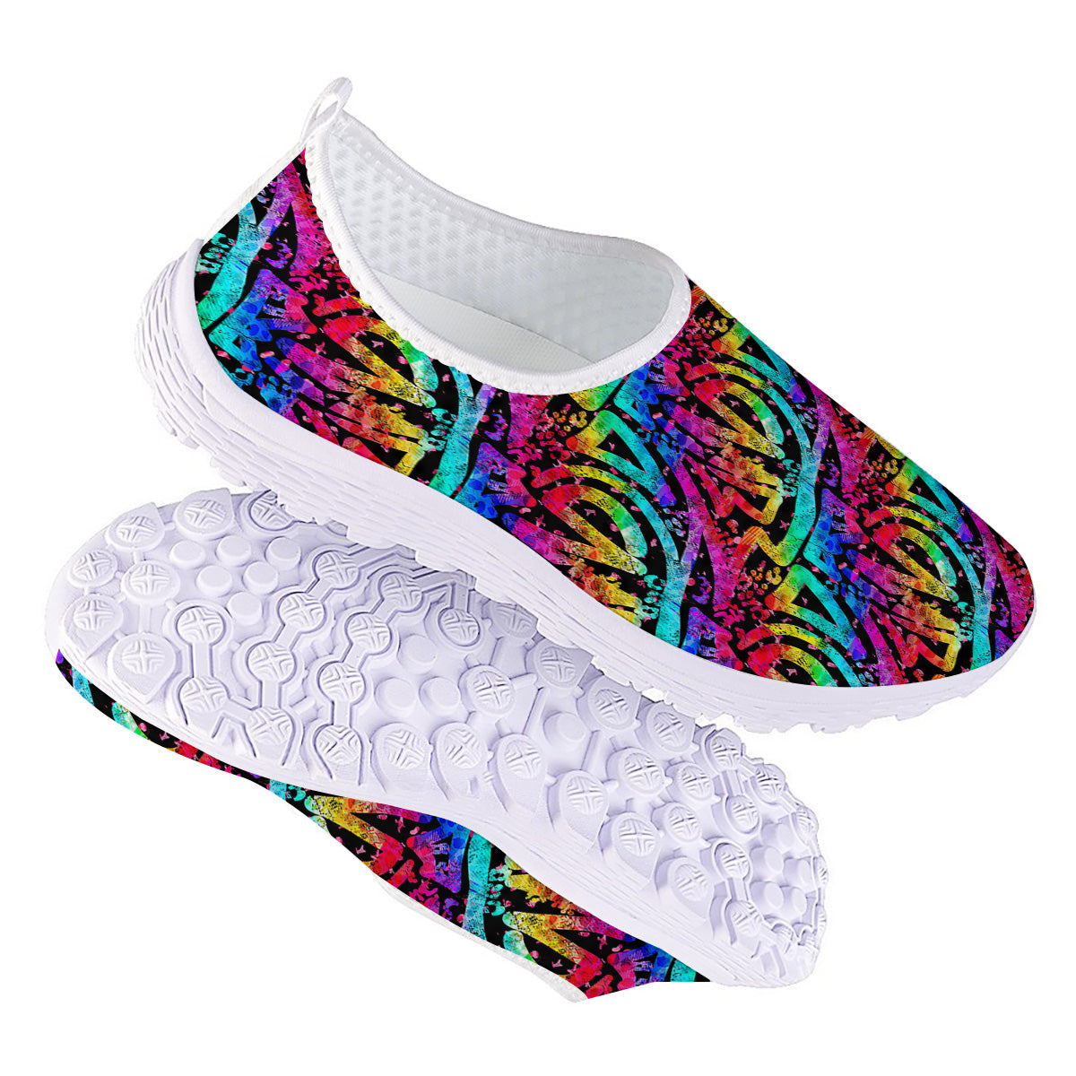 Abstract Graffiti Colorful Paint Print Pattern Nurse Shoes-grizzshop