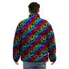 Abstract Graffiti Colorful Paint Print Pattern Puffer Jacket-grizzshop