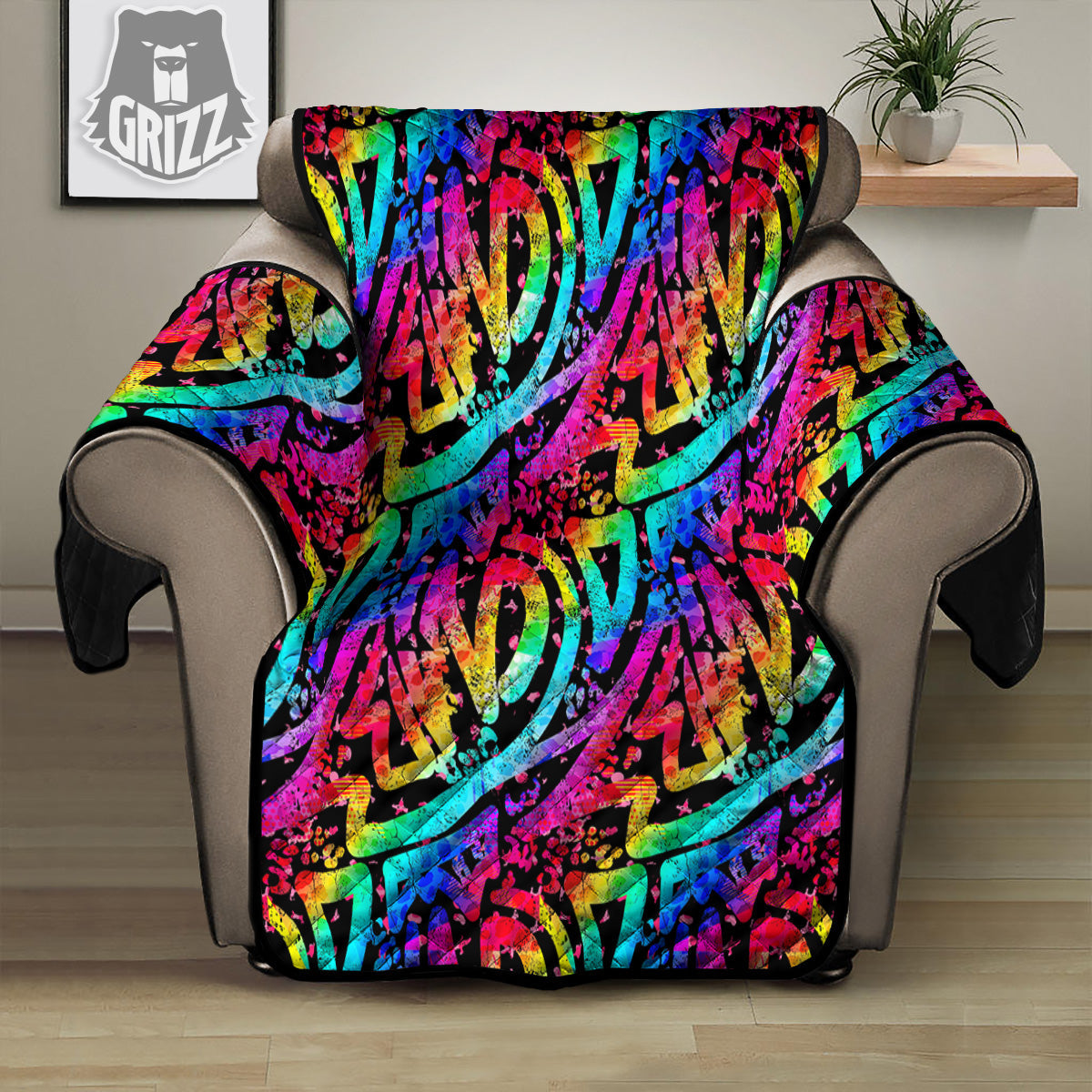 Abstract Graffiti Colorful Paint Print Pattern Recliner Protector-grizzshop