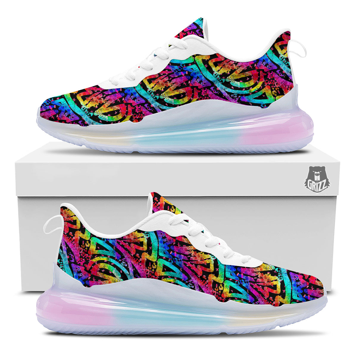 Abstract Graffiti Colorful Paint Print Pattern Running Sneakers-grizzshop