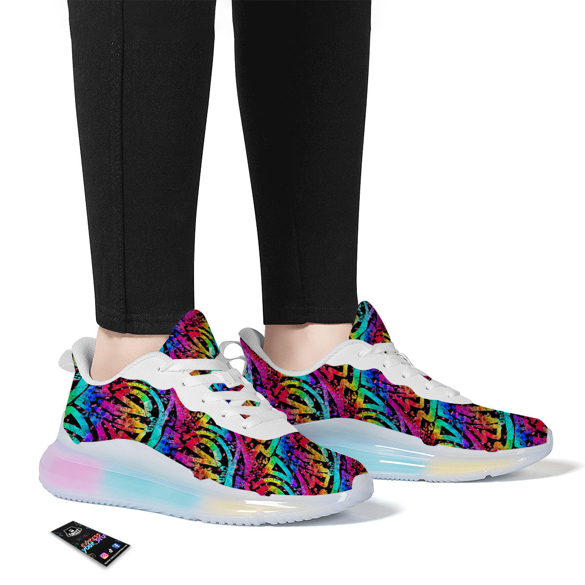 Abstract Graffiti Colorful Paint Print Pattern Running Sneakers-grizzshop