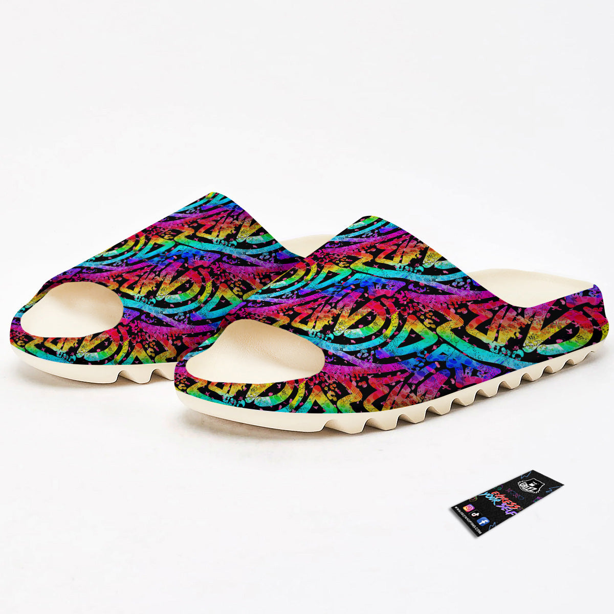 Abstract Graffiti Colorful Paint Print Pattern Sandals-grizzshop