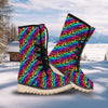 Abstract Graffiti Colorful Paint Print Pattern Snow Boots-grizzshop