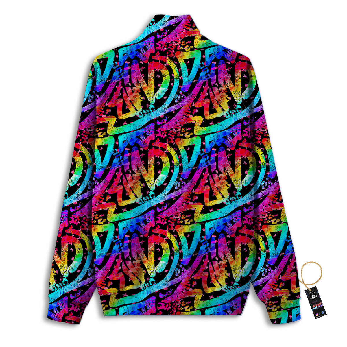 Abstract Graffiti Colorful Paint Print Pattern Track Jacket-grizzshop