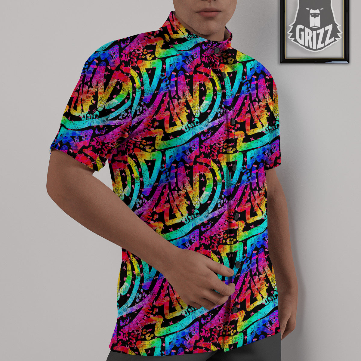 Abstract Graffiti Colorful Paint Print Pattern Untucked Shirts-grizzshop