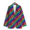 Abstract Graffiti Colorful Paint Print Pattern Women's Blazer-grizzshop