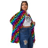 Abstract Graffiti Colorful Paint Print Pattern Women's Sherpa Jacket-grizzshop