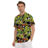 Abstract Graffiti Drips Print Men's Golf Shirts-grizzshop