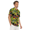 Abstract Graffiti Drips Print Men's Golf Shirts-grizzshop