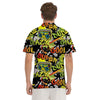 Abstract Graffiti Drips Print Men's Golf Shirts-grizzshop