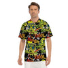 Abstract Graffiti Drips Print Men's Golf Shirts-grizzshop