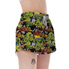 Abstract Graffiti Drips Print Women's Shorts-grizzshop