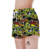 Abstract Graffiti Drips Print Women's Shorts-grizzshop