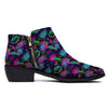 Abstract Graffiti Emoji Print Pattern Ankle Boots-grizzshop