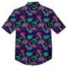 Abstract Graffiti Emoji Print Pattern Button Up Shirt-grizzshop