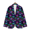 Abstract Graffiti Emoji Print Pattern Men's Blazer-grizzshop