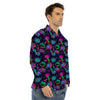 Abstract Graffiti Emoji Print Pattern Men's Dress Shirts-grizzshop