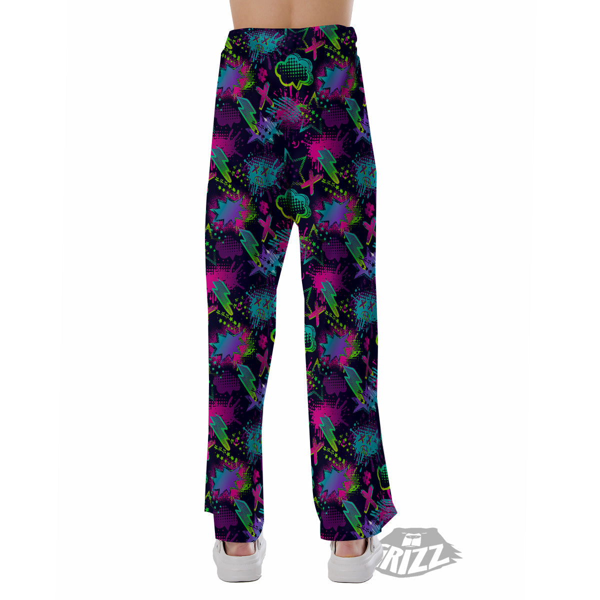 Abstract Graffiti Emoji Print Pattern Pajama Pants-grizzshop