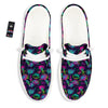 Abstract Graffiti Emoji Print Pattern White Loafers-grizzshop