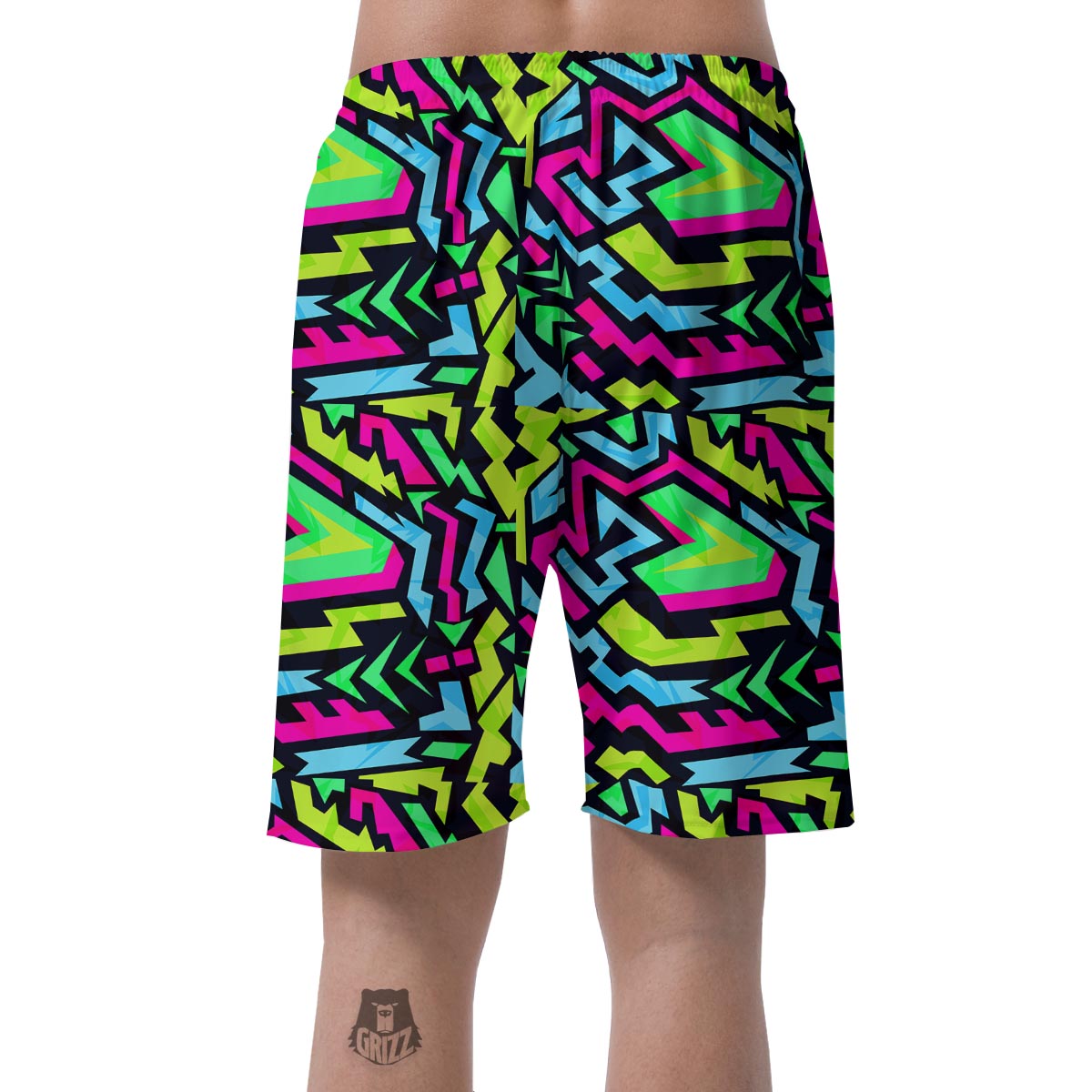 Abstract Graffiti Geometric Men's Shorts-grizzshop