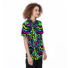 Abstract Graffiti Geometric Women's Golf Shirts-grizzshop