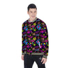 Abstract Graffiti Girlish Spray Paint Print Pattern Baseball Jacket-grizzshop